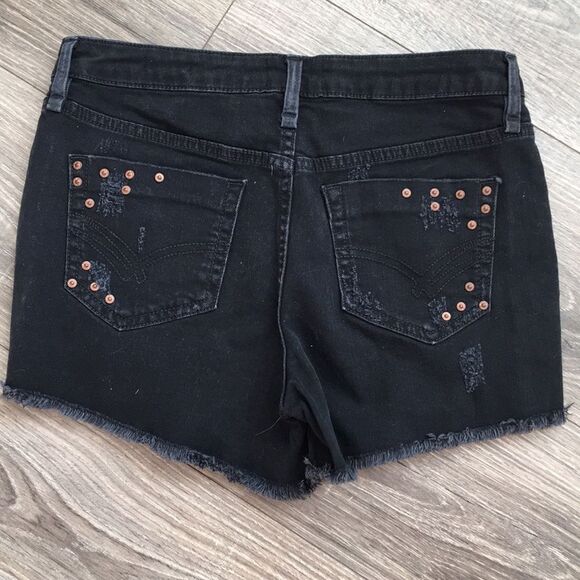 William Rast Black Ripped Shorts - Size 26 - Picture 2 of 2